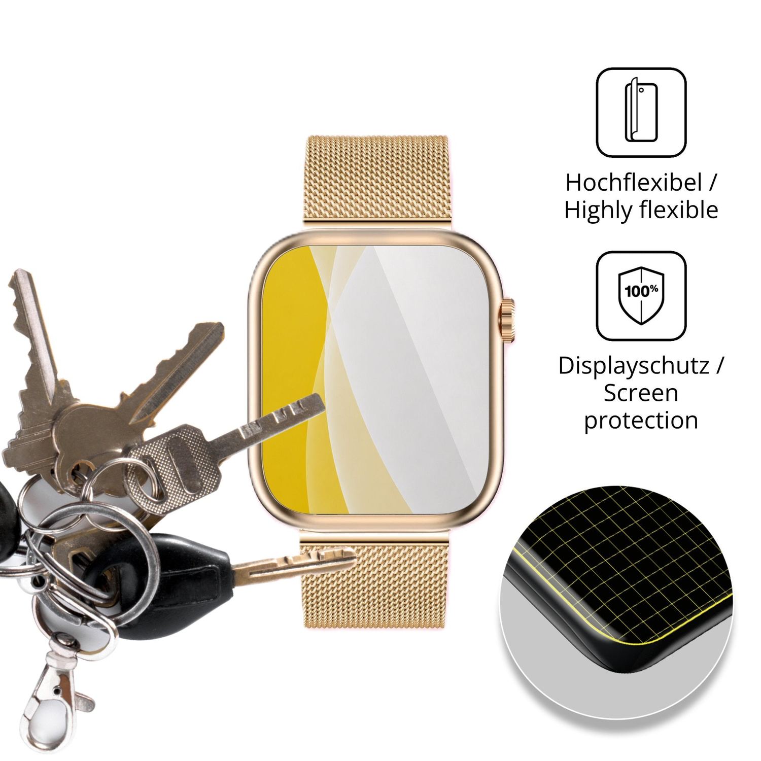 dipos Displayschutz für Siltcon Serea 1.32 Zoll, transparente Oberfläche, geringe Dicke und perfekte Passform