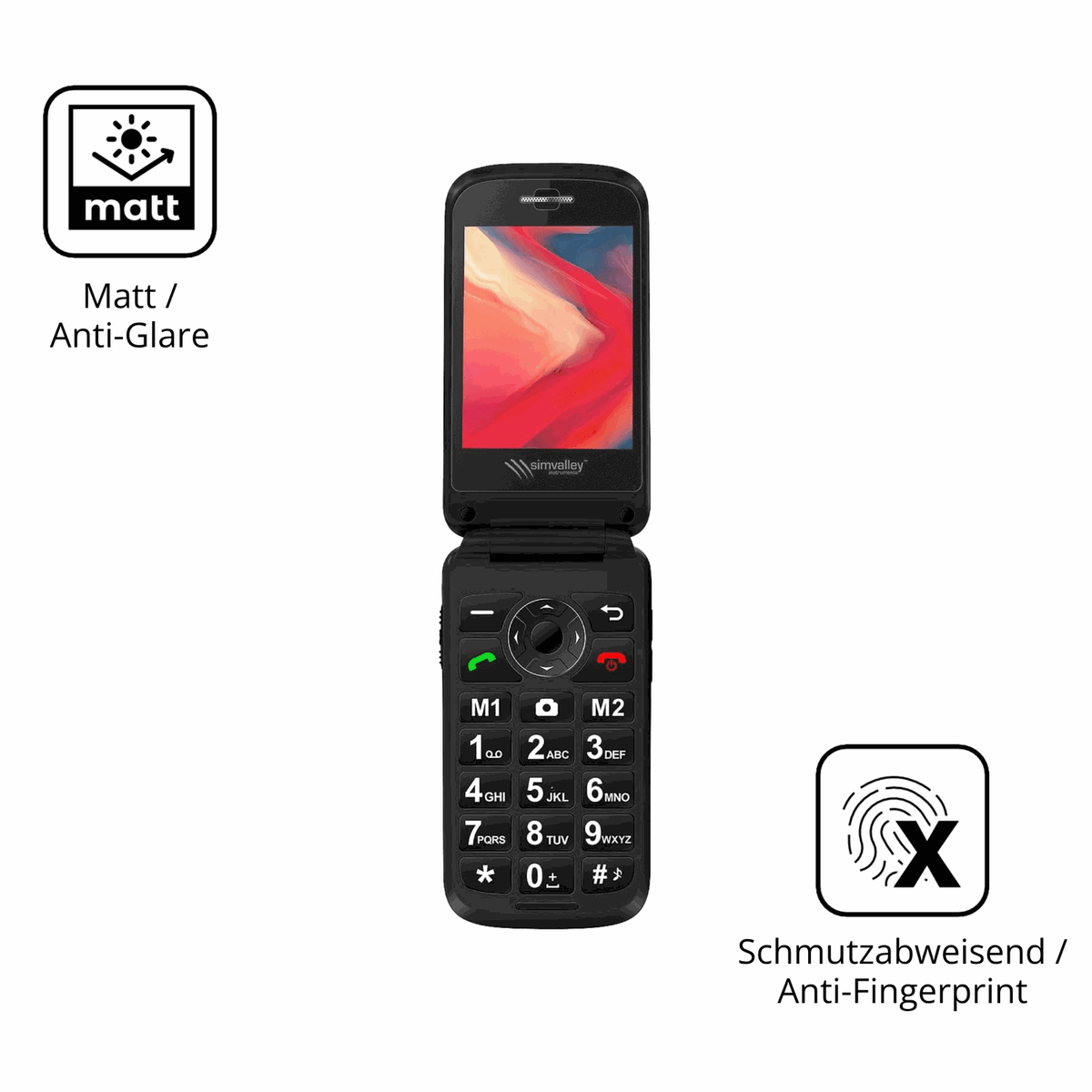 4x Screen Protector for Simvalley Mobile XL-970 Protection Anti Glare dipos