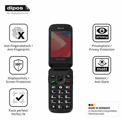 Screen Protector for Simvalley Mobile XL-970 Privacy Filter 4-Way Protection 