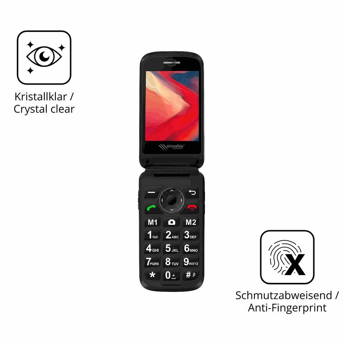 2x Screen Protector for Simvalley Mobile XL-970 Flexible Glass 9H dipos