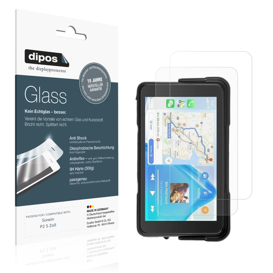 Matte Displayschutzfolie von dipos passend für sixwinp2 5 zoll, 9H kratzfest und blasenfrei montiert