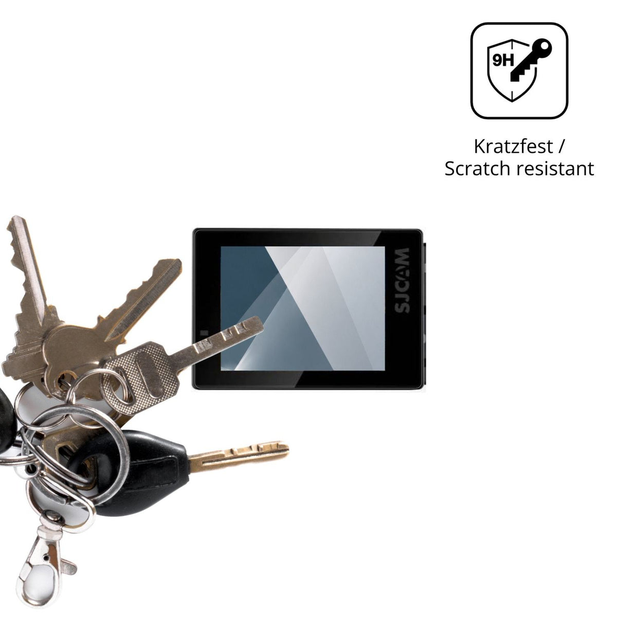 dipos Displayschutz für SJCAM SJ6 Ultra, transparente Oberfläche, perfekte Passform auch für die Rundungen