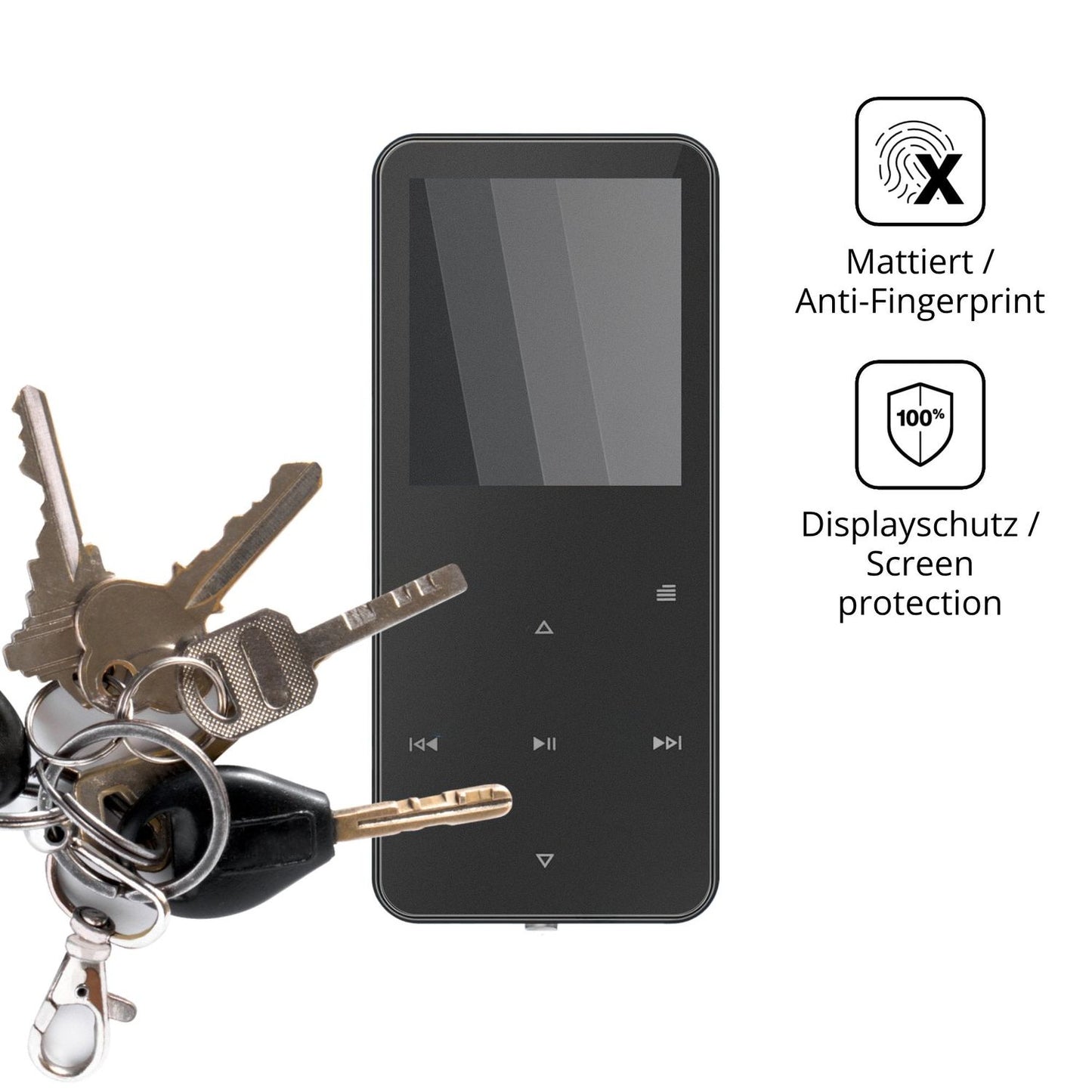 dipos Displayschutz für Skibiles CMP3-MYG01, mattierte Oberfläche, Blickschutzfilter und perfekter Passform