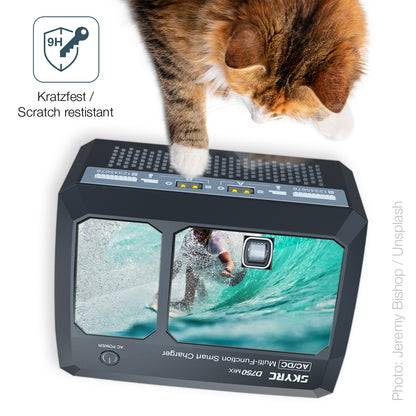 dipos Displayschutz für SKyRc D750, transparente Oberfläche, perfekte Passform auch für die Rundungen