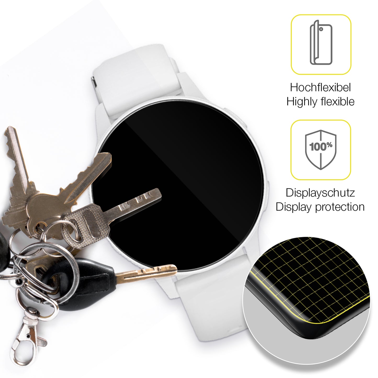 dipos Displayschutz für Sloksfil S51 1.27 Zoll, transparente Oberfläche, geringe Dicke und perfekte Passform