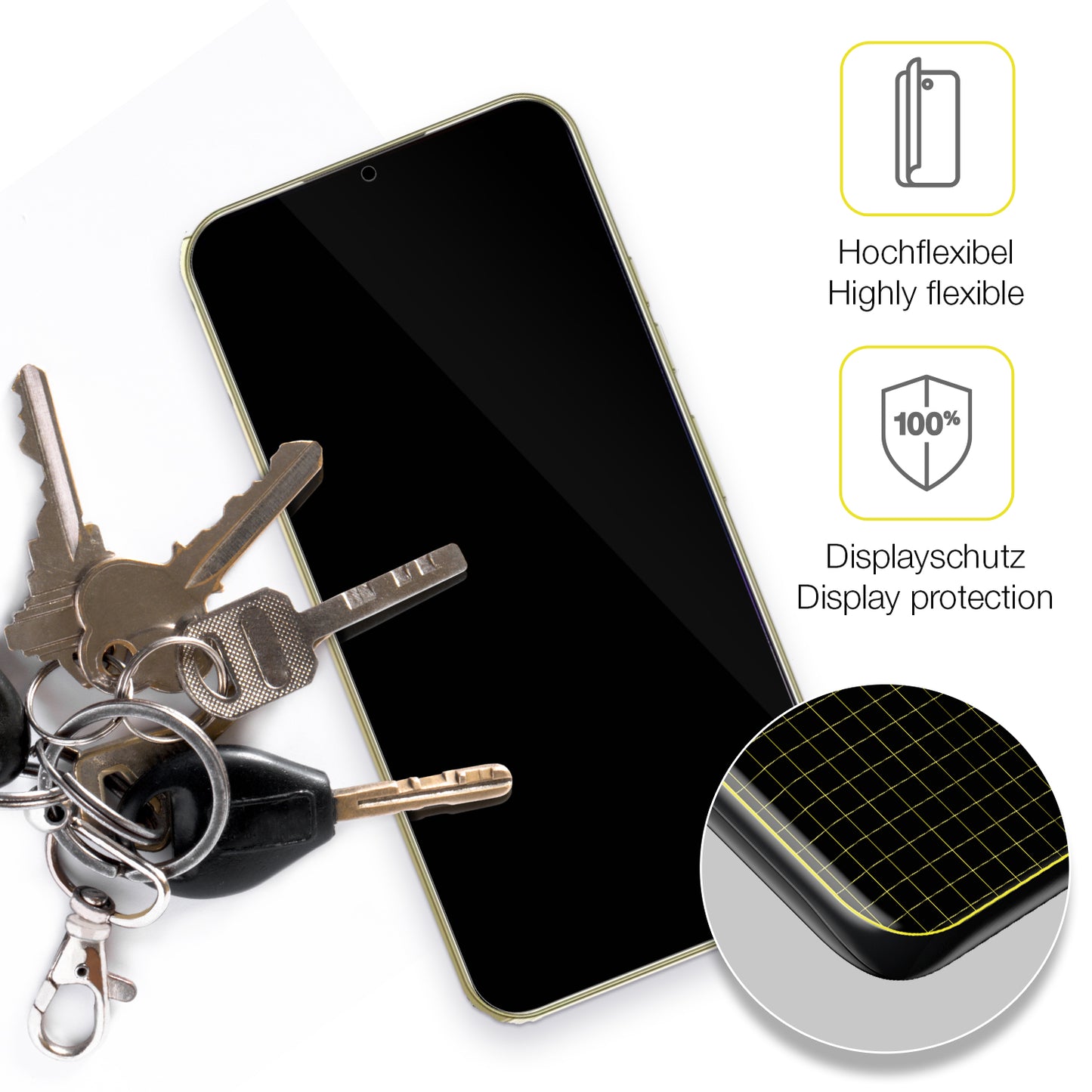 dipos Displayschutz für SnHey S23 Ultra, transparente Oberfläche, geringe Dicke und perfekte Passform
