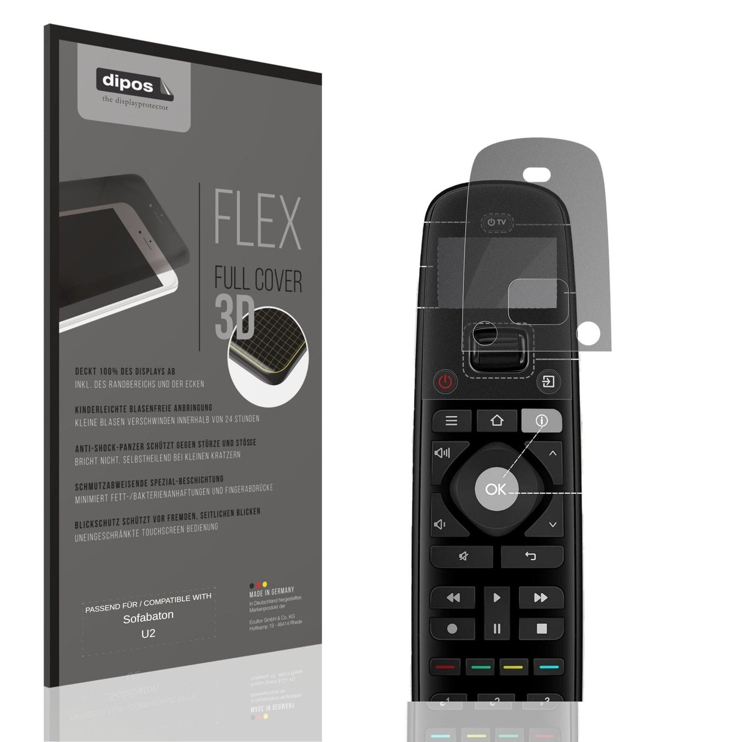 Blickschutzfolie von dipos passend für Sofabaton U2, 100% Displayabdeckung und blasenfreie Montage