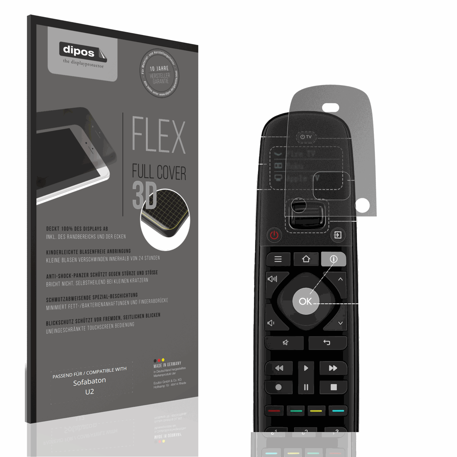 Blickschutzfolie von dipos passend für Sofabaton U2, 100% Displayabdeckung und blasenfreie Montage