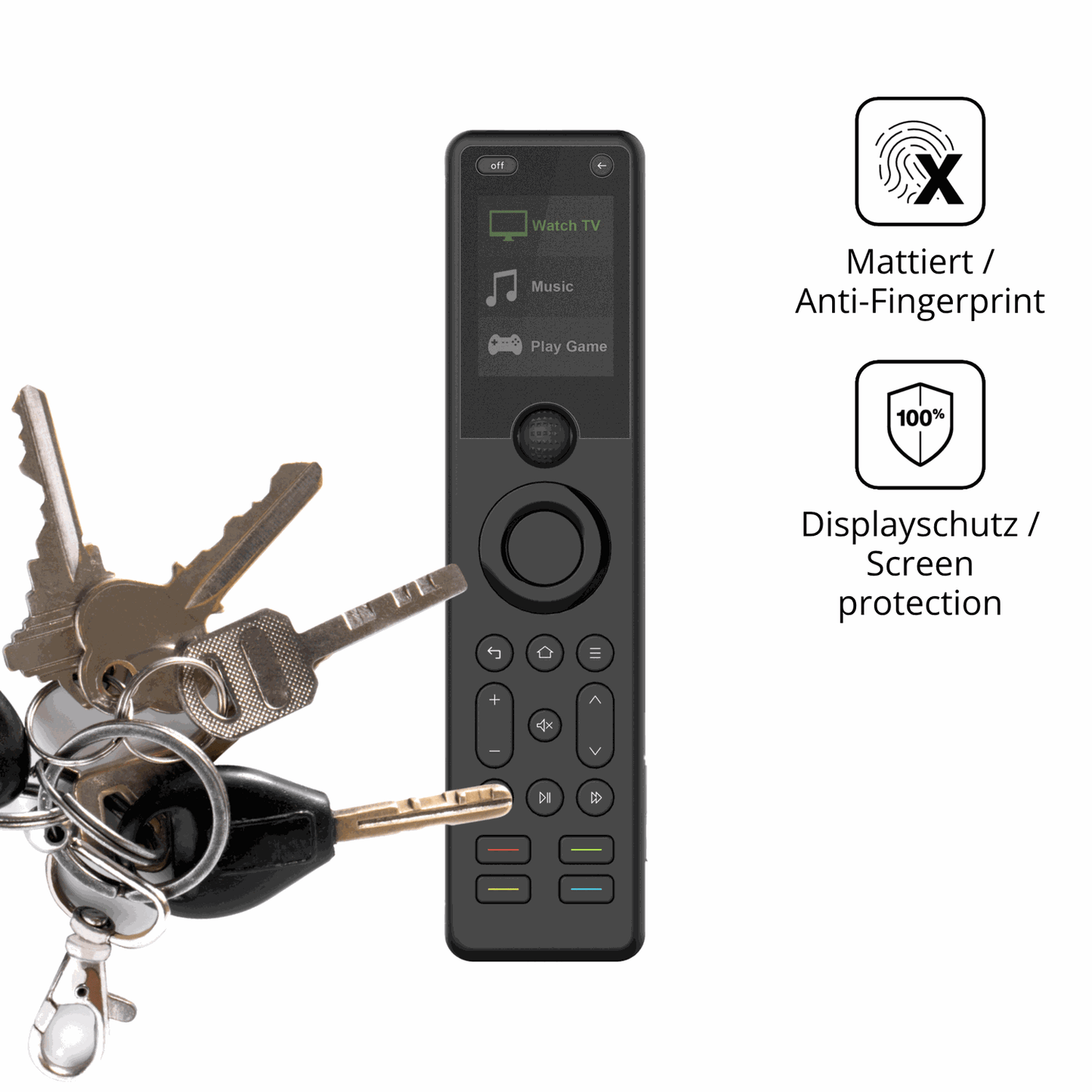 dipos Displayschutz für Sofabaton X1S, mattierte Oberfläche, Blickschutzfilter und perfekter Passform