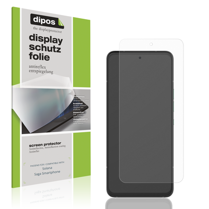 Matte Displayschutzfolie von dipos passend für Solana Saga Smartphone, präziser Zuschnitt und blasenfrei montiert