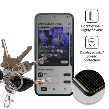 dipos Displayschutz für Solana Saga Smartphone Seeker, mit Blickschutzfilter und perfekter Passform auch für die Rundungen