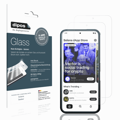 Matte Displayschutzfolie von dipos passend für Solana Seeker, 9H kratzfest und blasenfrei montiert