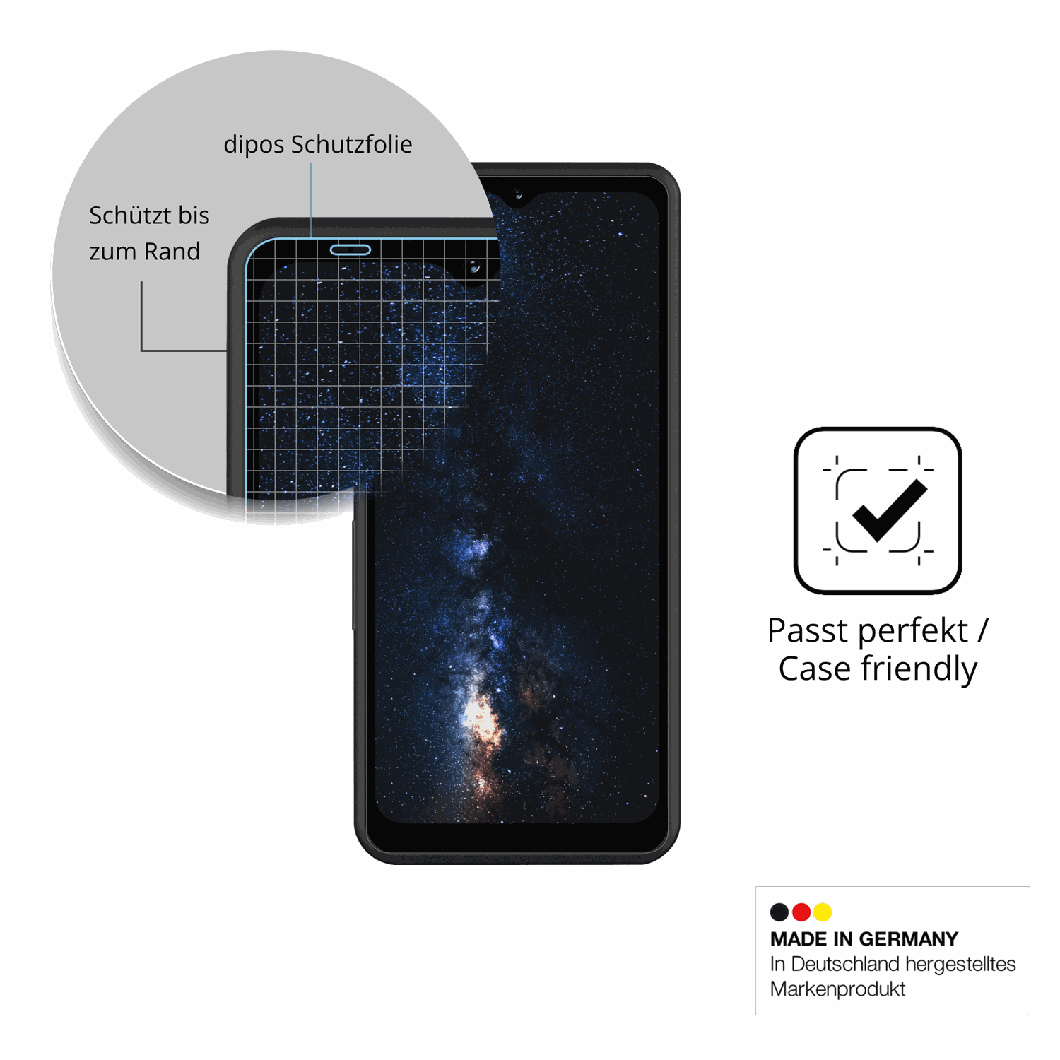 Besonders flexibler Displayschutz mit Anti-Shock-Schicht im Materialmix