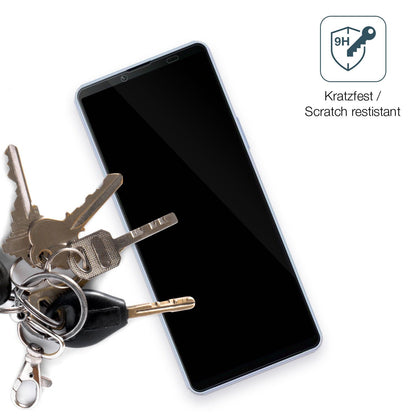 dipos Displayschutz für Sony Xperia 10 V, transparente Oberfläche, perfekte Passform auch für die Rundungen