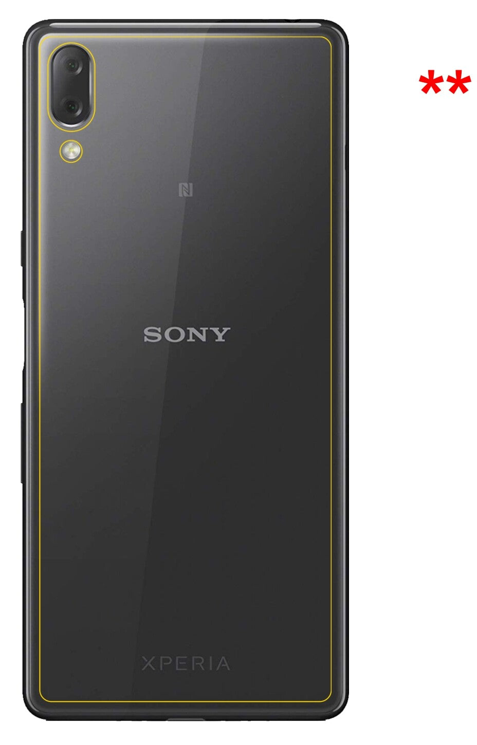 dipos Displayschutz für Sony Xperia L3 Rückseite, transparente Oberfläche, perfekte Passform auch für die Rundungen