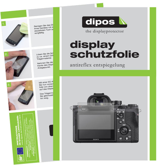 Matte Displayschutzfolie von dipos passend für Sony Alpha 7S II, präziser Zuschnitt und blasenfrei montiert