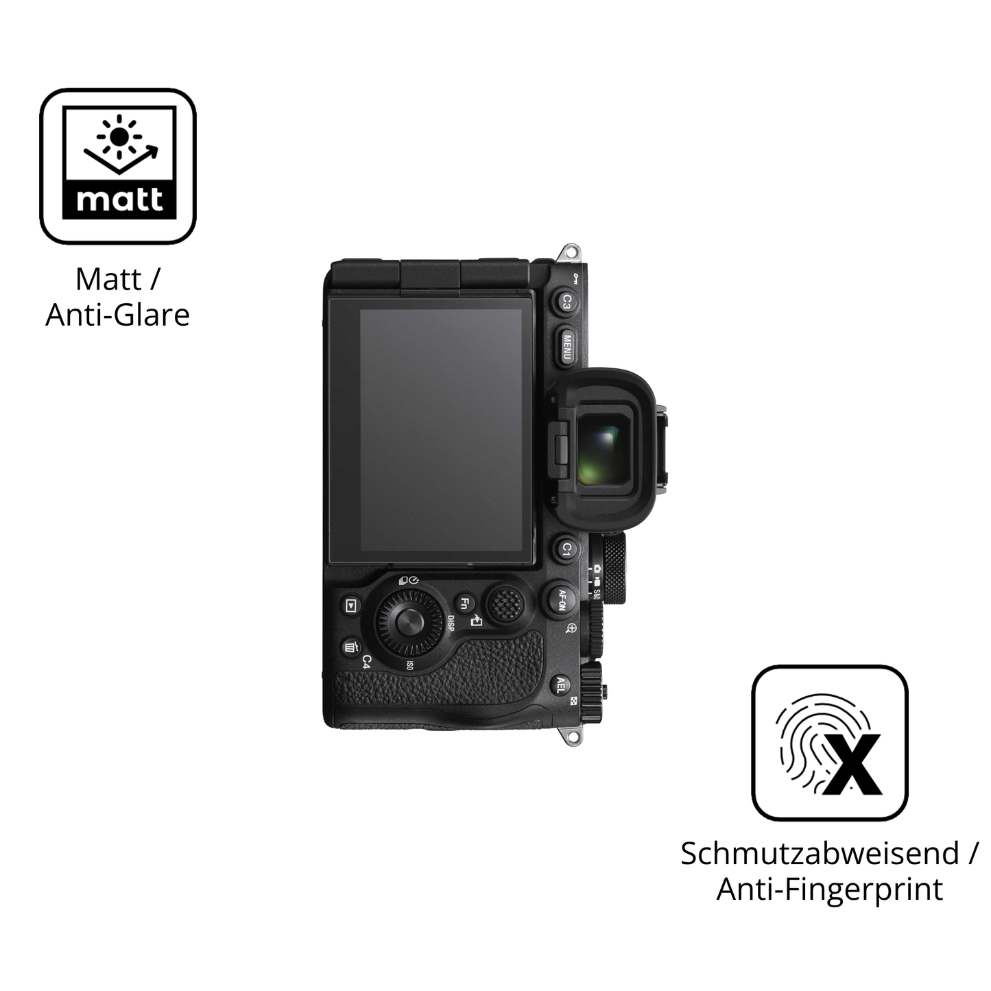 9H Hartbeschichtete, flexible Folie passend zugeschnitten für Sony Alpha 7 V