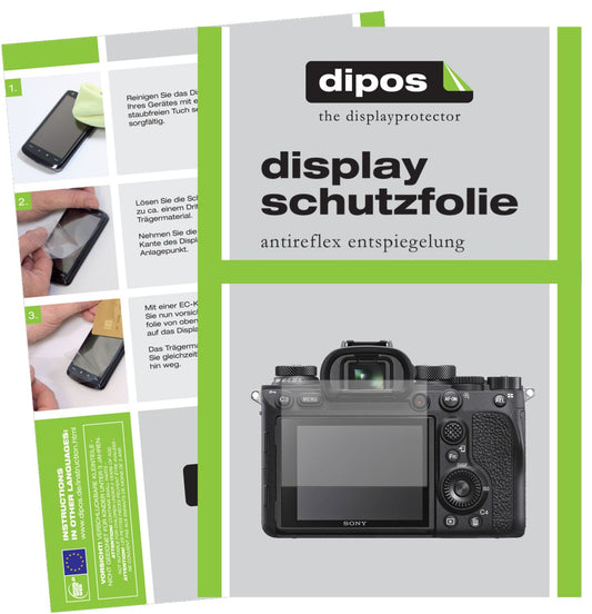 Matte Displayschutzfolie von dipos passend für Sony Alpha 7S III, präziser Zuschnitt und blasenfrei montiert