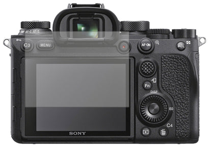 SonyAlpha 7S III mit aufgebrachter dipos Displayschutzfolie, die lästige Fingerabdrücke minimiert