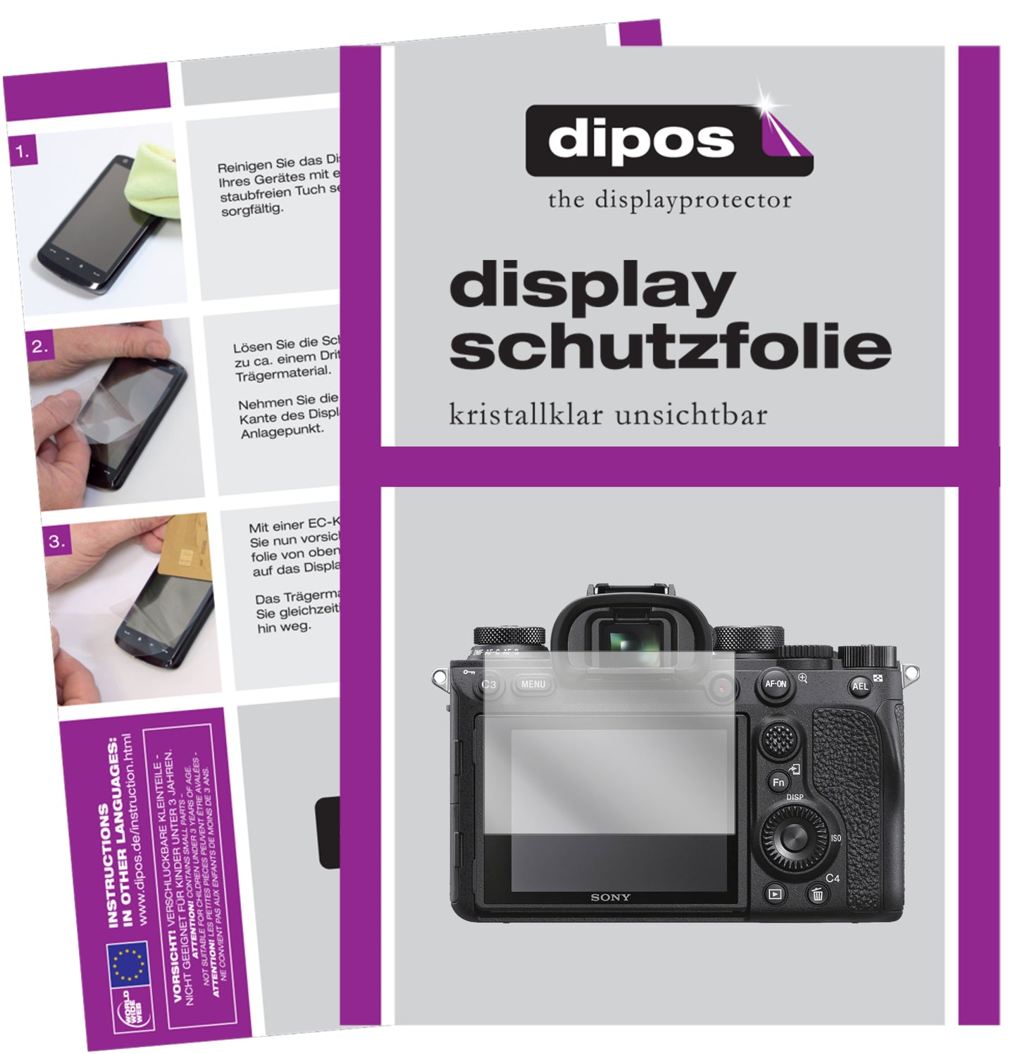 5x Schutzfolie klar für Sony Alpha 7R III Display-Schutzfolie