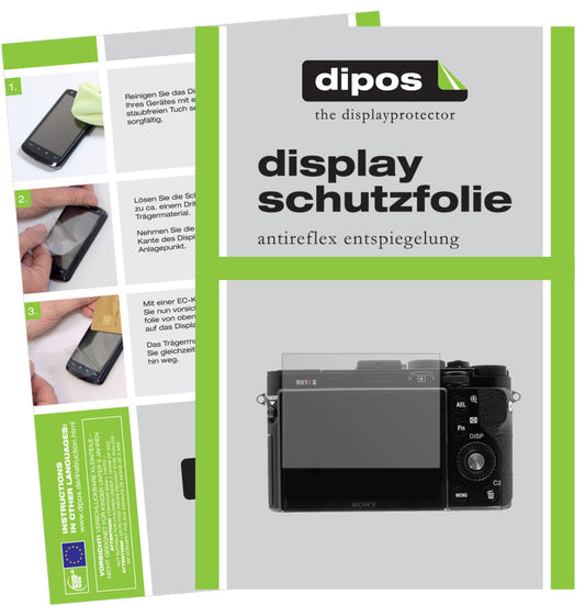Matte Displayschutzfolie von dipos passend für Sony Cyber-Shot DSC-RX100 VI, präziser Zuschnitt und blasenfrei montiert