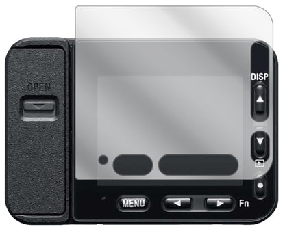 SonyDSC-RX0M2 mit aufgebrachter dipos Displayschutzfolie, glasklare Darstellung ohne Einschränkungen