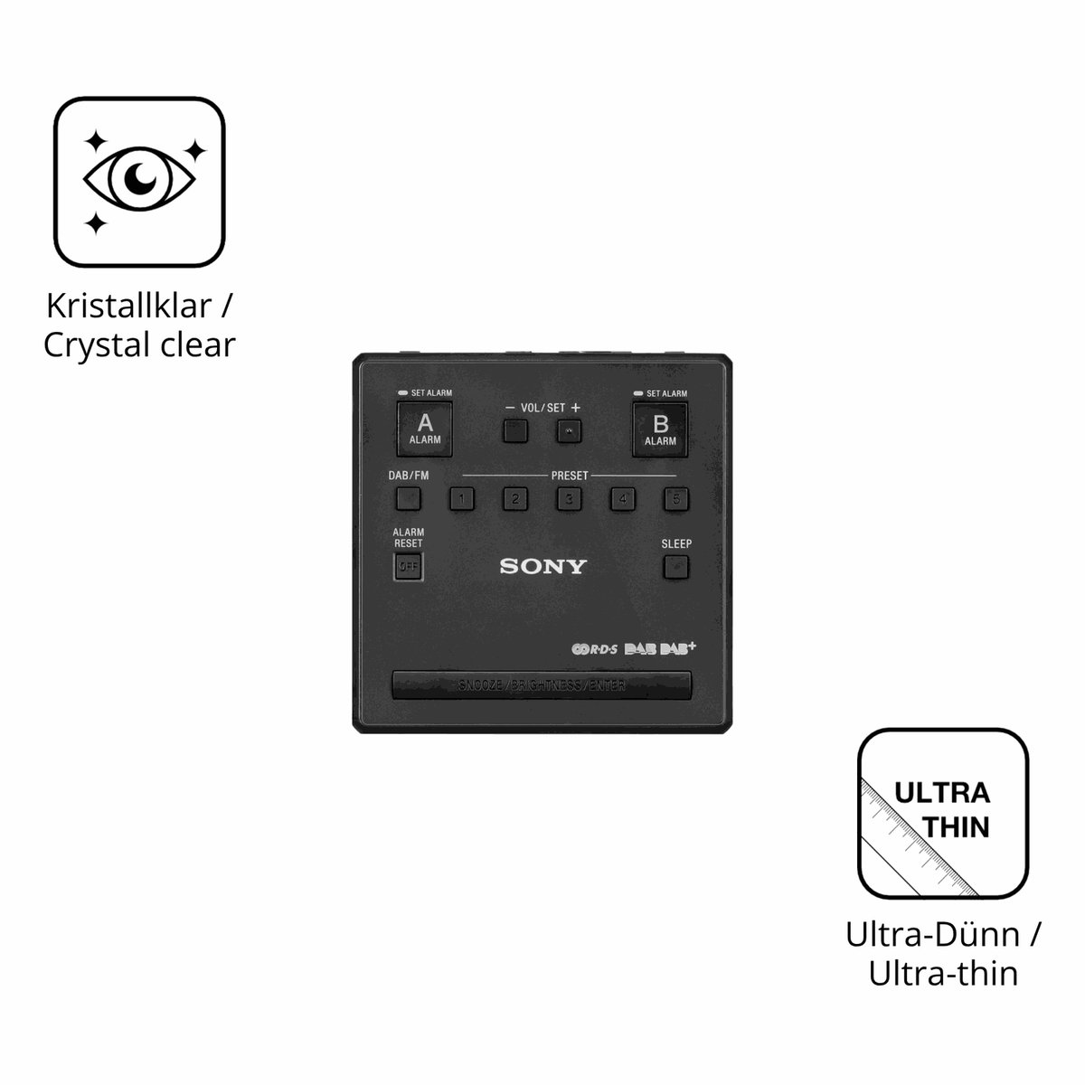 2x Screen Protector for Sony XDR-C1DBP Protection Crystal Clear dipos