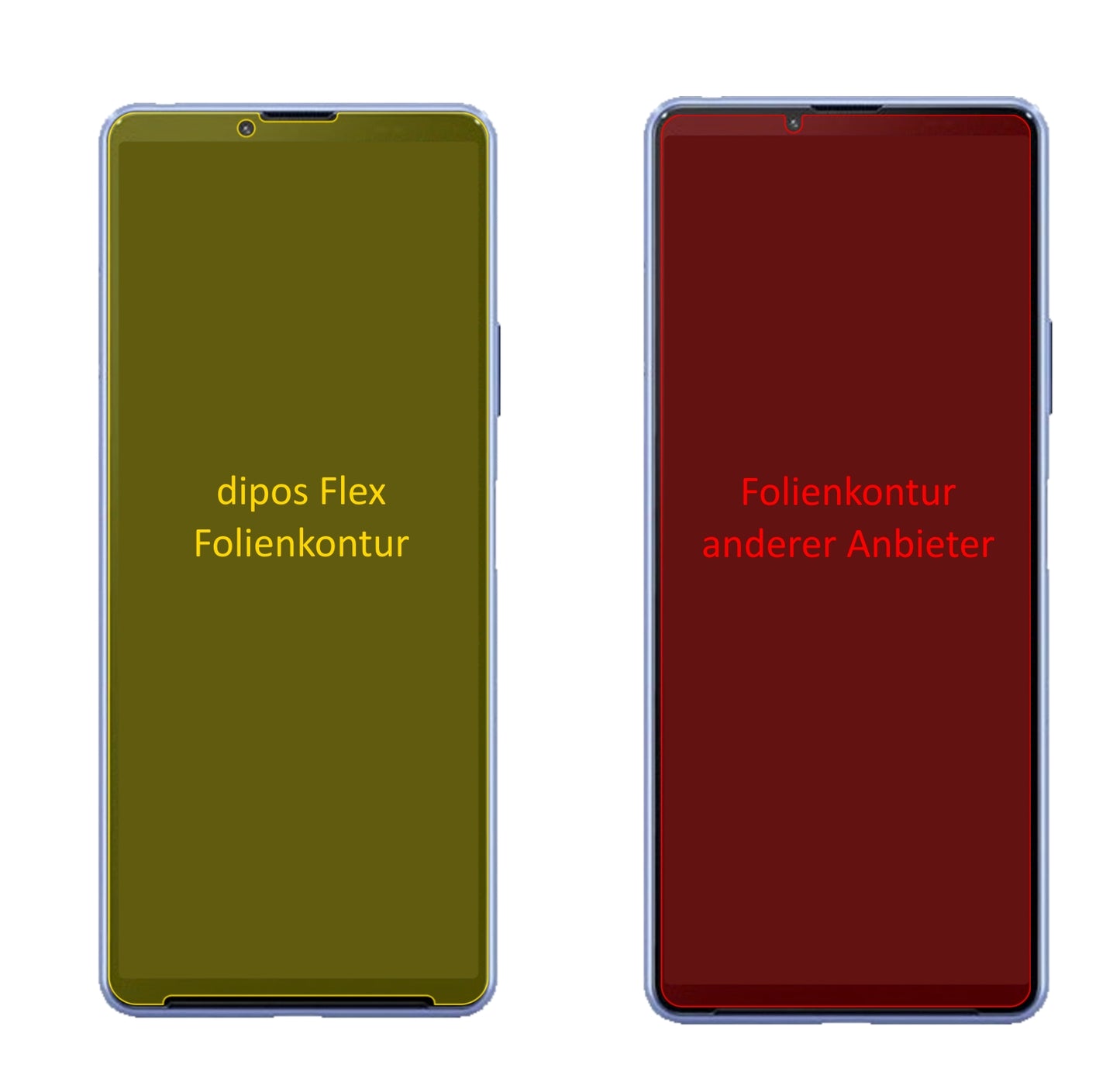 SonyXperia 10 III mit aufgebrachter dipos Displayschutzfolie, glasklare Darstellung ohne Einschränkungen