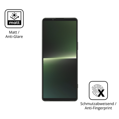 Dünne und entspiegelnde Folie passend zugeschnitten für Sony Xperia 1 V