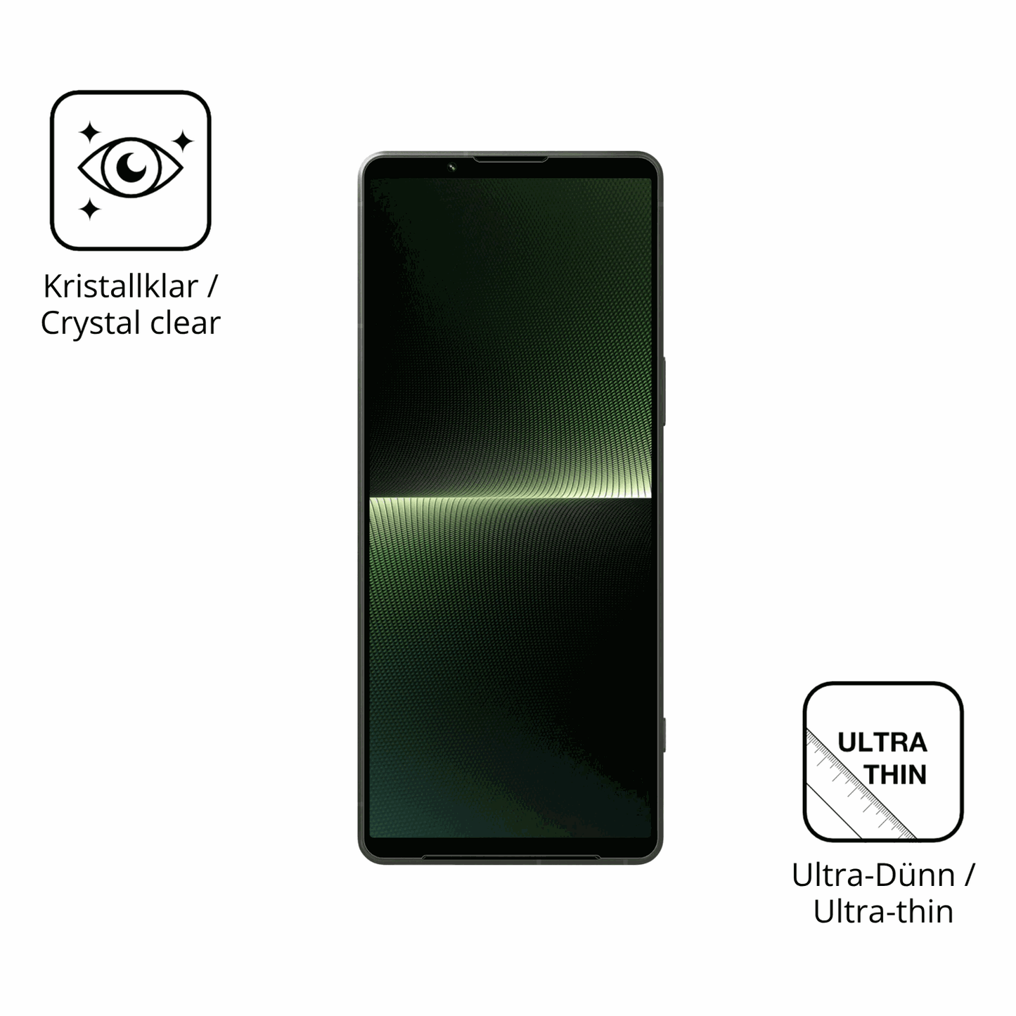Dünne und klare Folie passend zugeschnitten für Sony Xperia 1 V