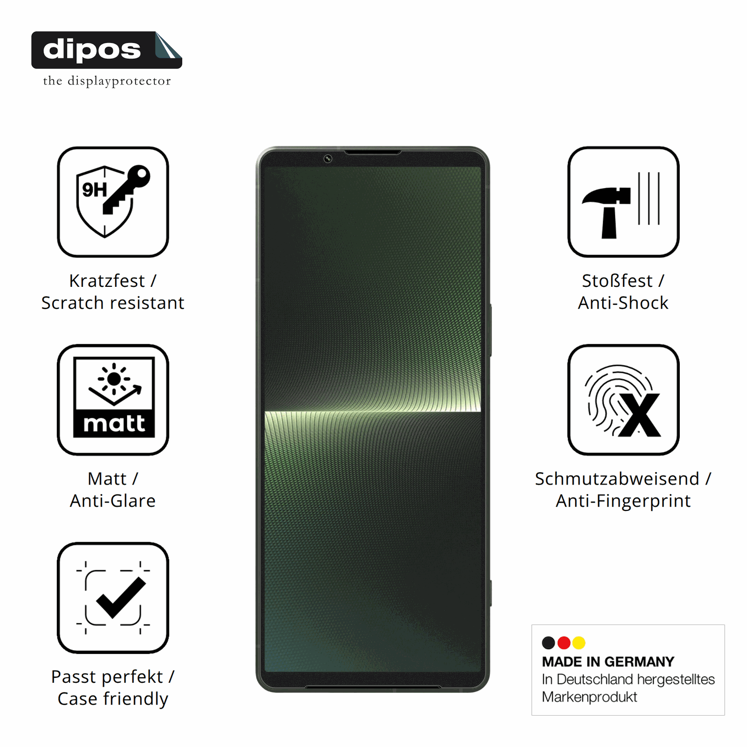 Displayschutz hergestellt in Deutschland, höchste Qualität made in Germany
