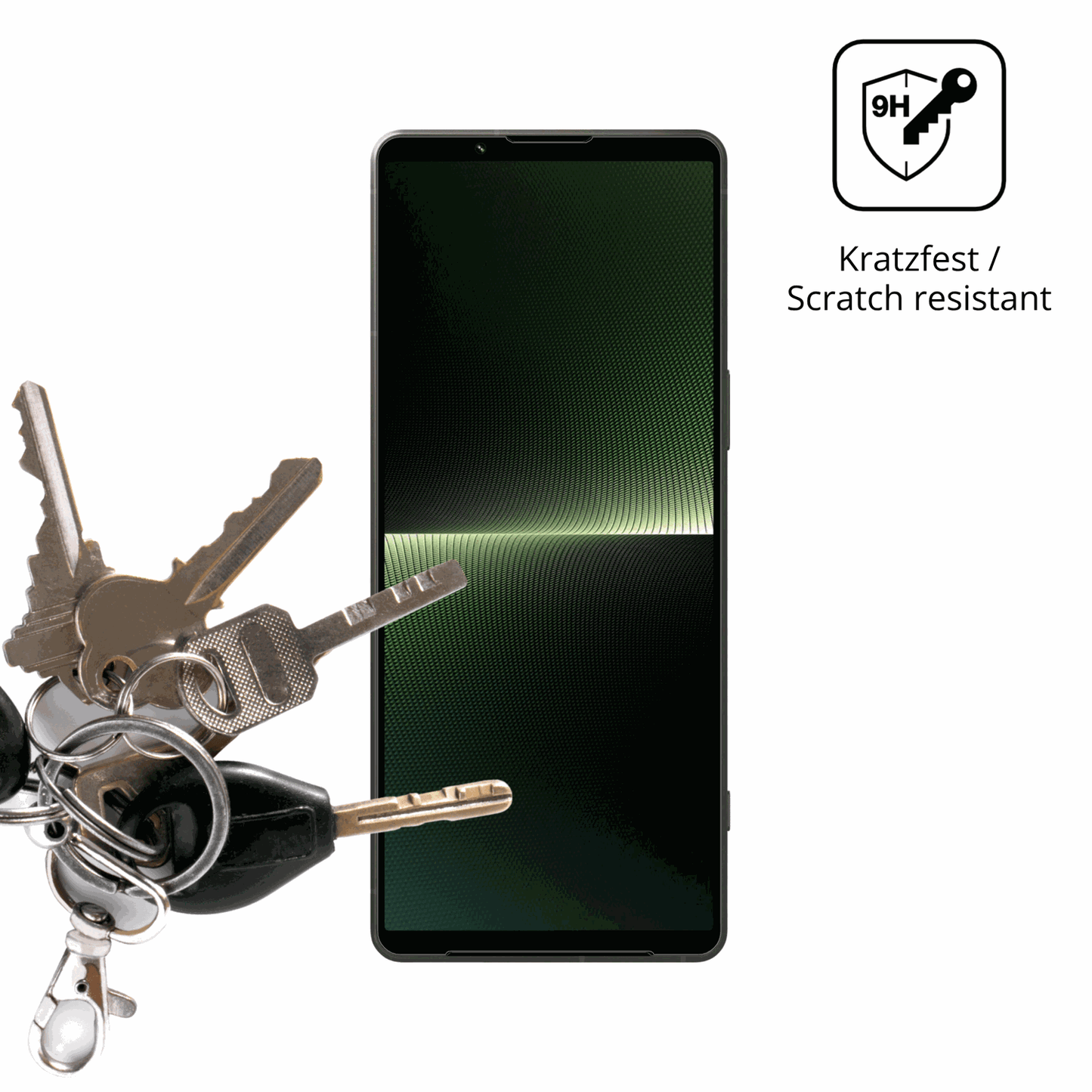 dipos Displayschutz für Sony Xperia 1 V, transparente Oberfläche, perfekte Passform auch für die Rundungen