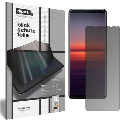 Blickschutzfolie von dipos passend für Sony Xperia 5 II, präziser Zuschnitt und blasenfrei montiert