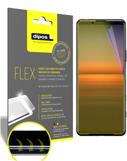 Klare Displayschutzfolie von dipos passend für Sony Xperia 5 II, 100% Displayabdeckung und blasenfreie Montage