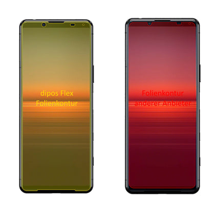 SonyXperia 5 II mit aufgebrachter dipos Displayschutzfolie, glasklare Darstellung ohne Einschränkungen