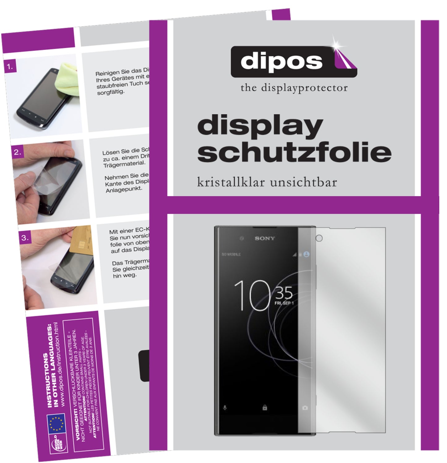 Kristallklare, dünne Schutzfolie: Kratzfest & passgenau für Sony-Xperia XA1 Plus