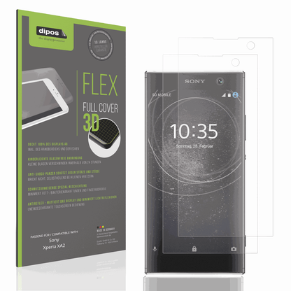 Matte Displayschutzfolie von dipos passend für Sony Xperia XA2, 100% Displayabdeckung und blasenfreie Montage