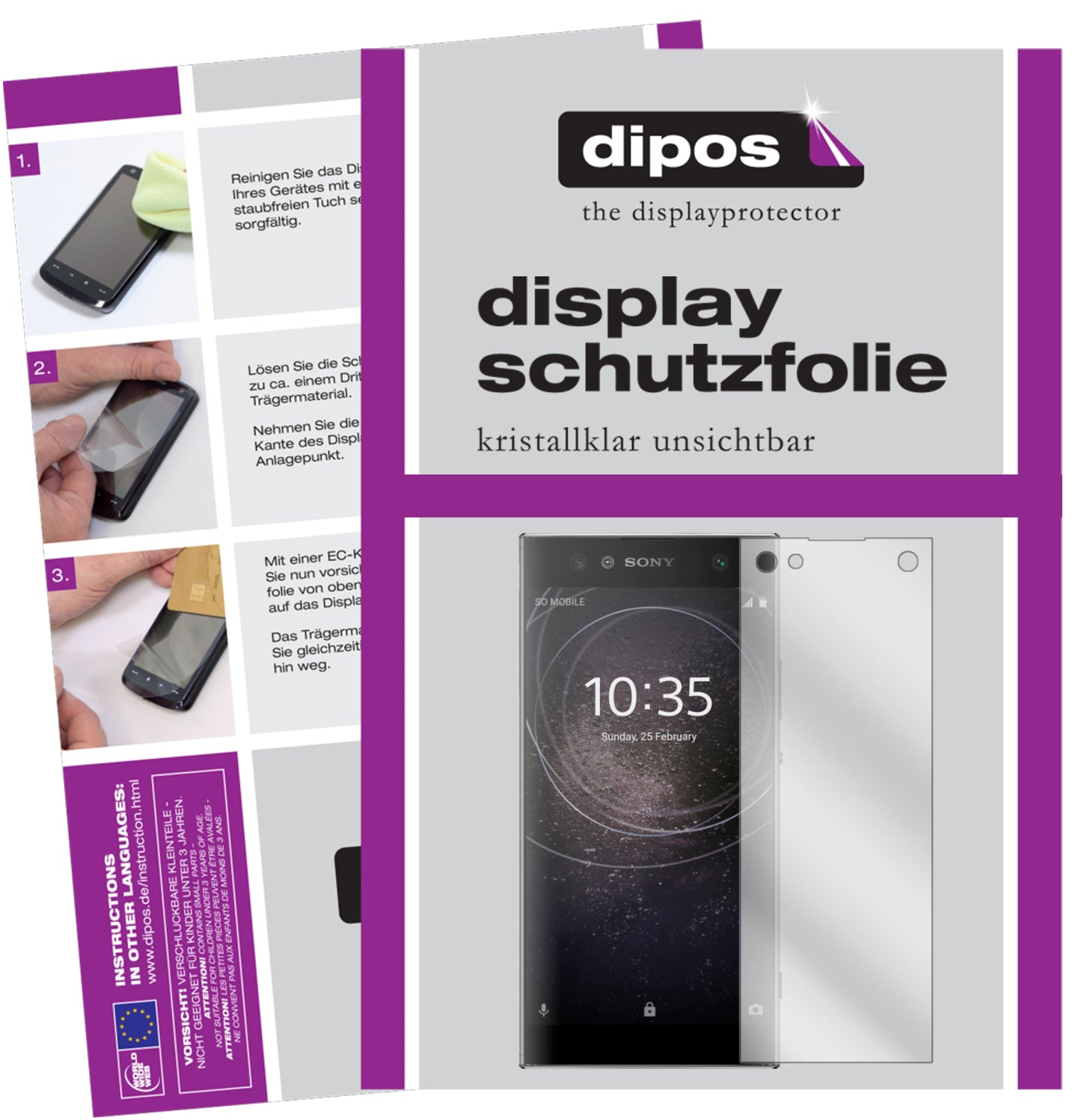 Kristallklare, dünne Schutzfolie: Kratzfest & passgenau für Sony-Xperia XA2 Ultra