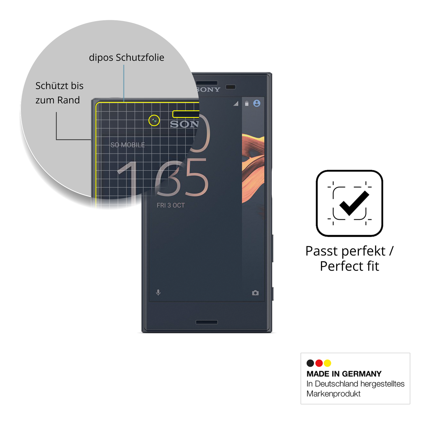 2x Full Cover Schutzfolie matt für Sony Xperia X Compact