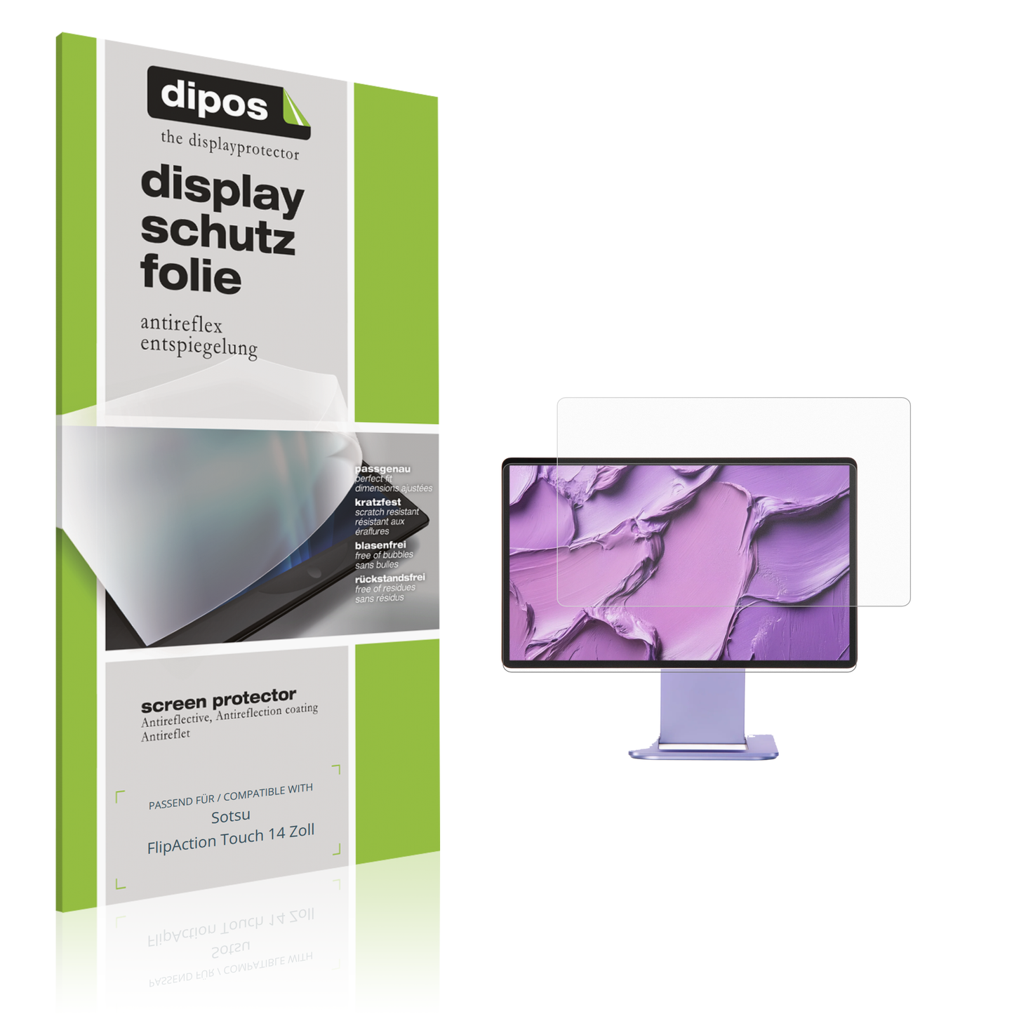 2x Schutzfolie matt für Sotsu FlipAction Touch 14 Zoll Display-Schutzfolie