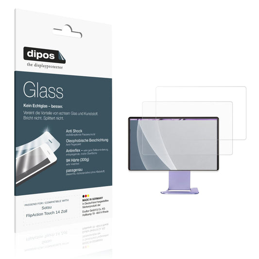 2x Screen Protector for Sotsu FlipAction Touch 14 Zoll matte Flexible Glass 9H