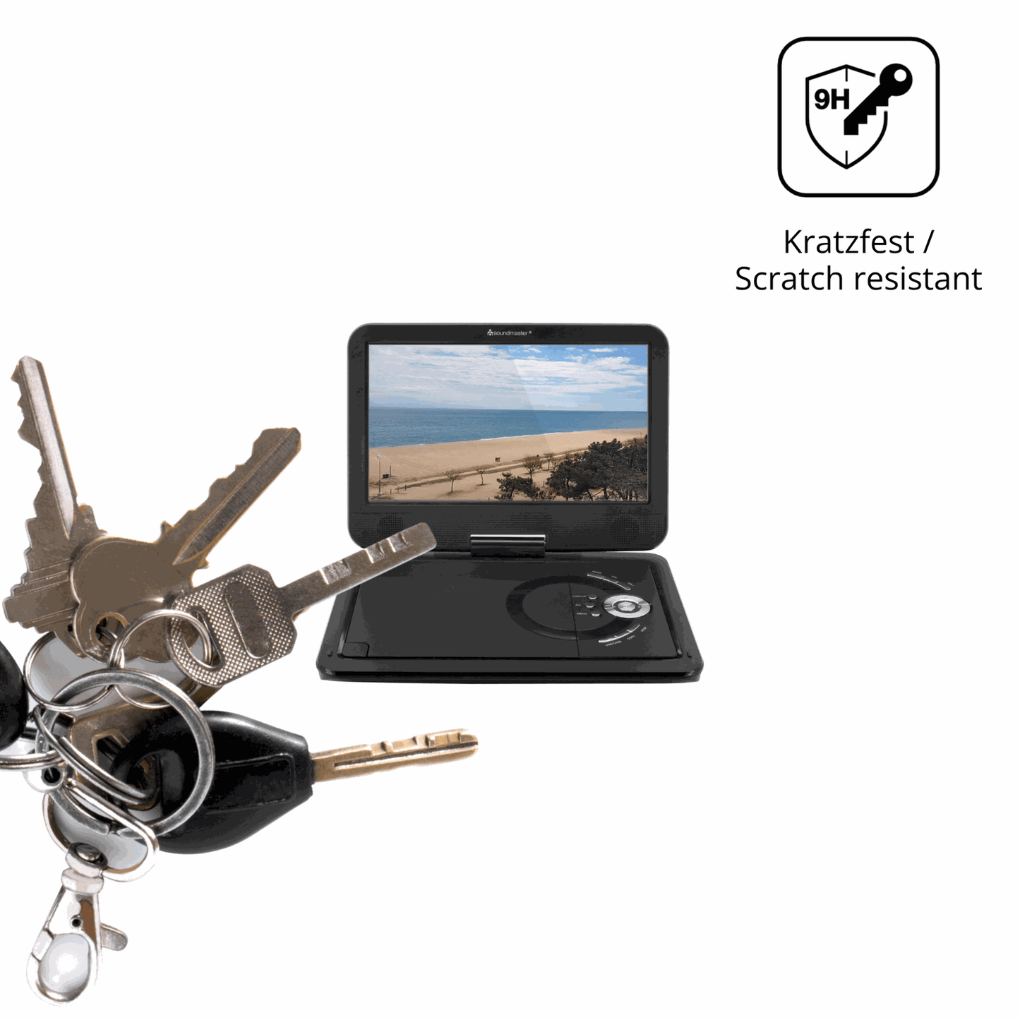 dipos Displayschutz für Soundmaster PDB1910SW, transparente Oberfläche, perfekte Passform auch für die Rundungen