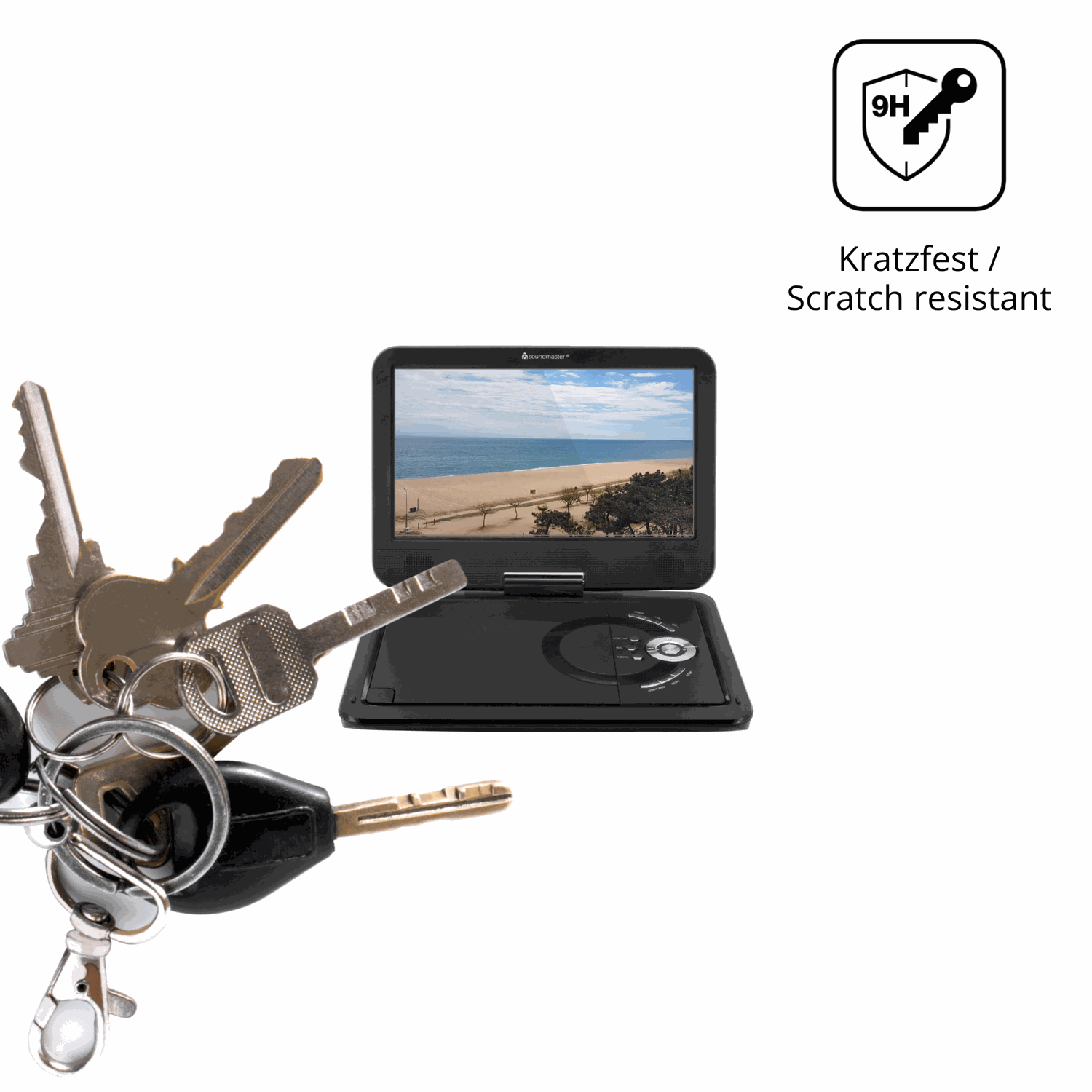 dipos Displayschutz für Soundmaster PDB1910SW, transparente Oberfläche, perfekte Passform auch für die Rundungen