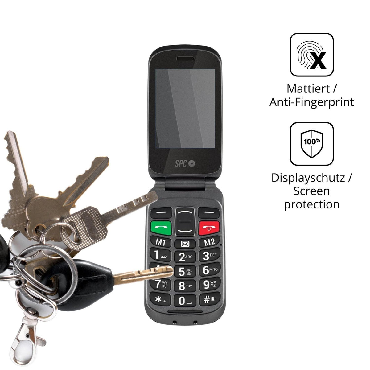 dipos Displayschutz für SPC Magnus, mattierte Oberfläche, Blickschutzfilter und perfekter Passform