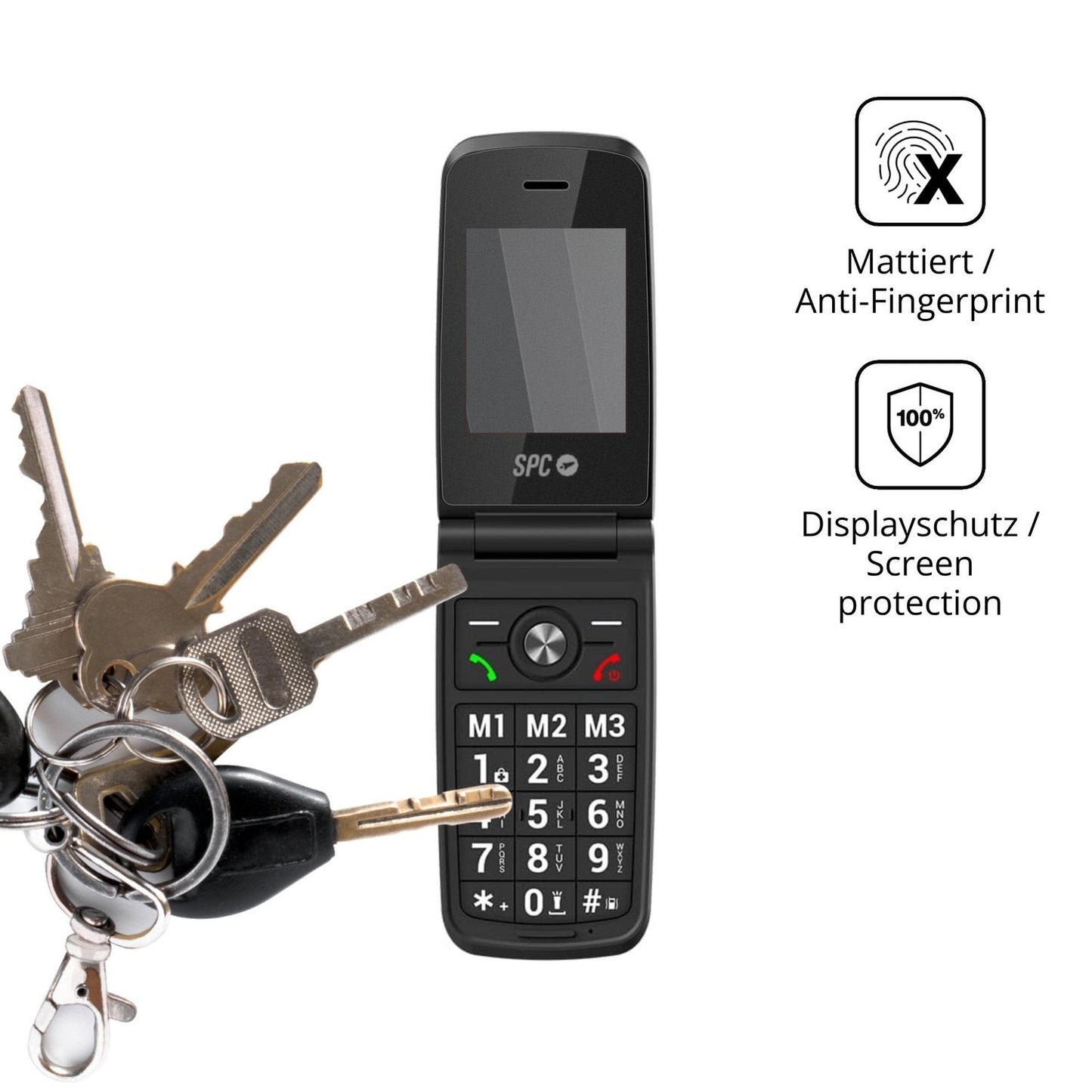 dipos Displayschutz für SPC Titan 2, mattierte Oberfläche, Blickschutzfilter und perfekter Passform