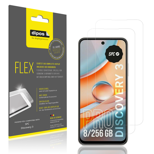Klare Displayschutzfolie von dipos passend für SPC Discovery 3, 100% Displayabdeckung und blasenfreie Montage