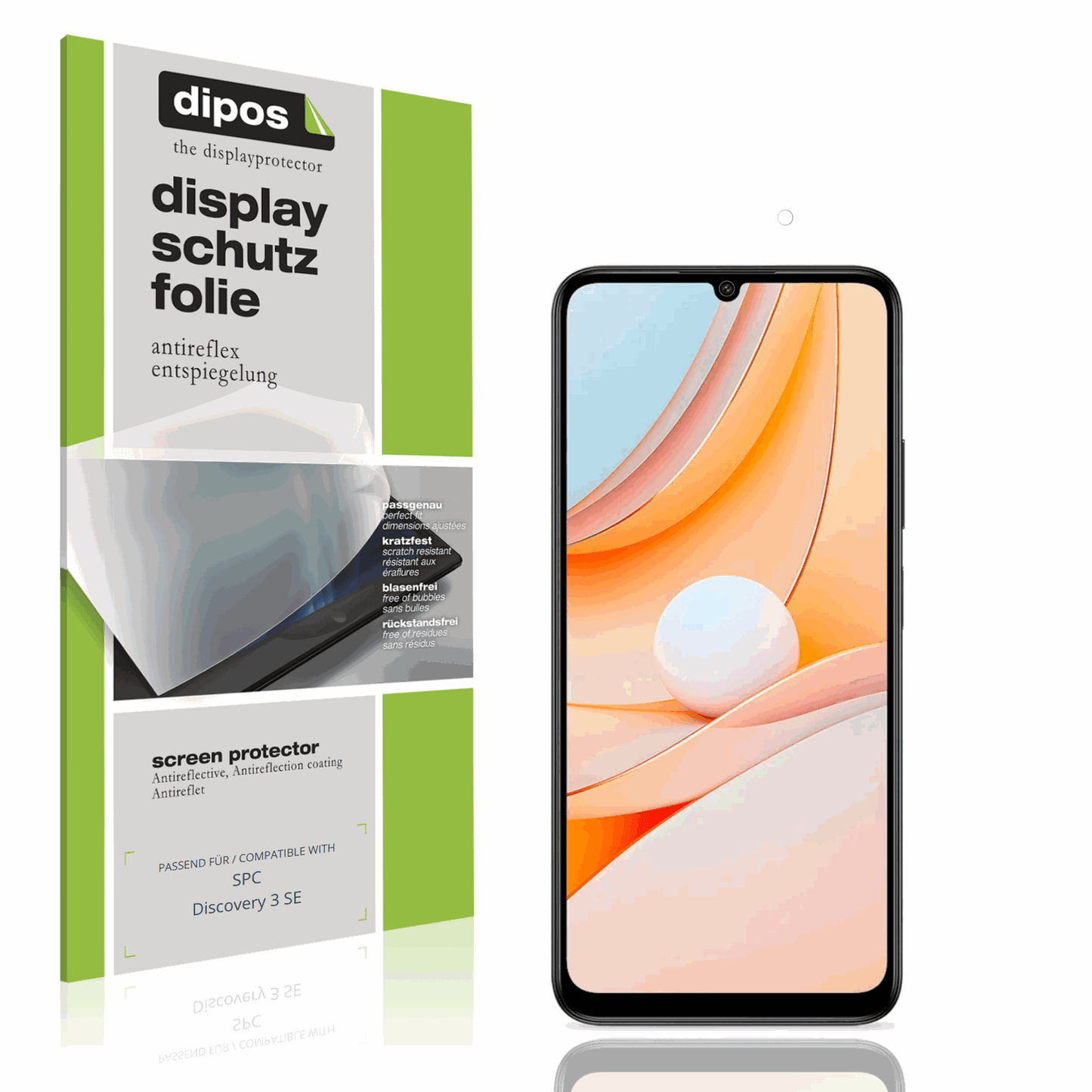 Matte Displayschutzfolie von dipos passend für SPC Discovery 3 SE, präziser Zuschnitt und blasenfrei montiert