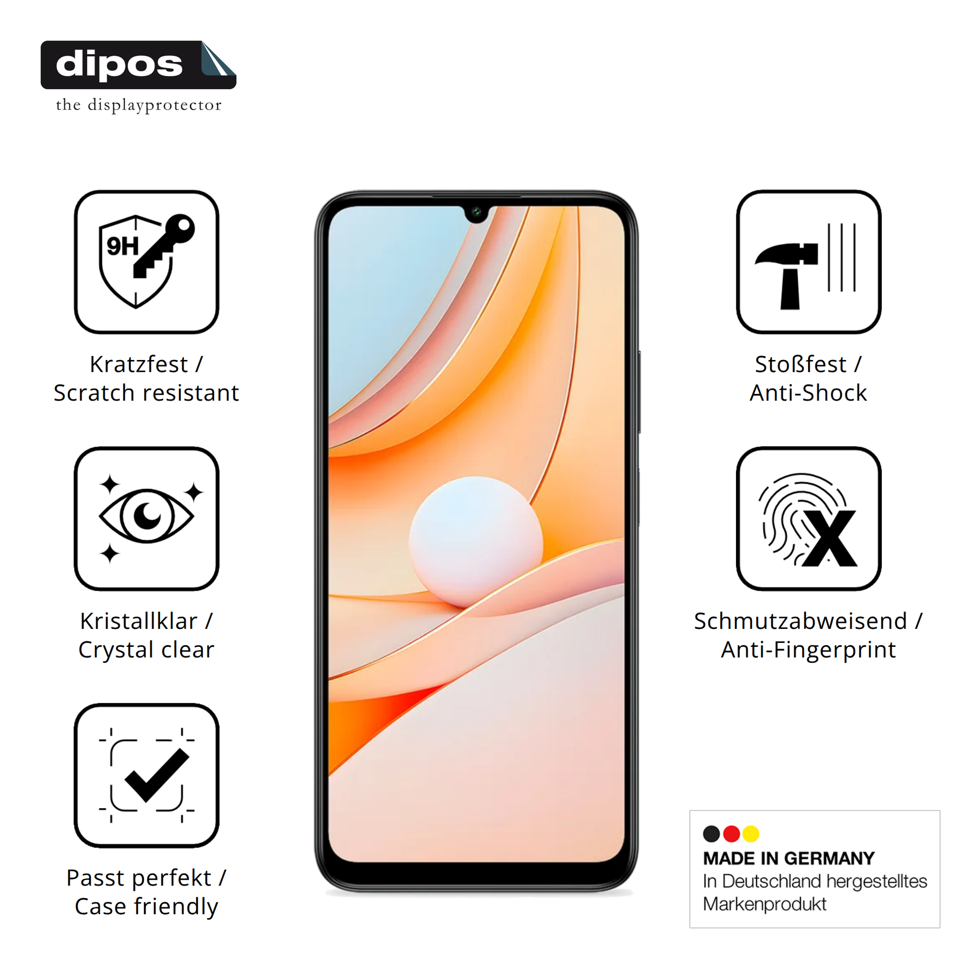 Displayschutz hergestellt in Deutschland, höchste Qualität made in Germany