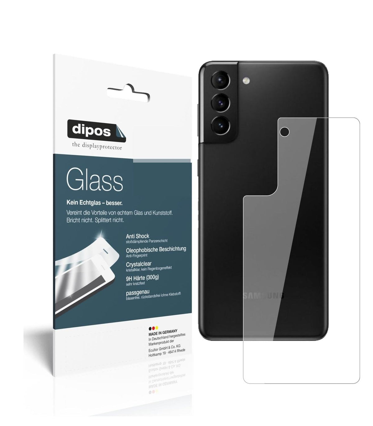 9H Clear Back Protector for Samsung Galaxy S21 – Shatterproof, Crystal Clear | dipos