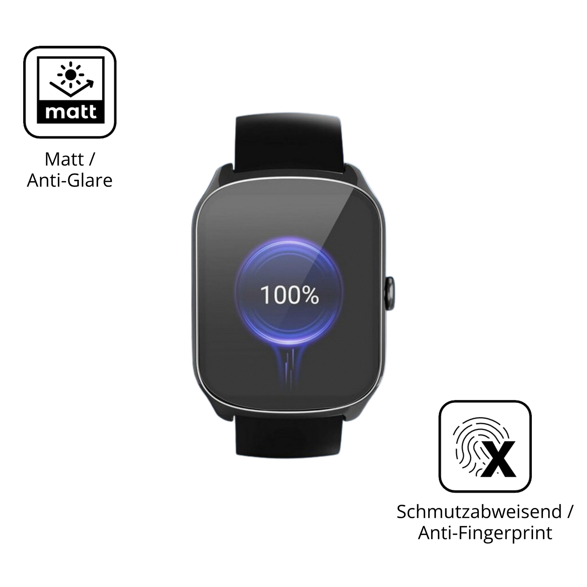 Dünne und entspiegelnde Folie passend zugeschnitten für steceis68 1.95 smartwatch